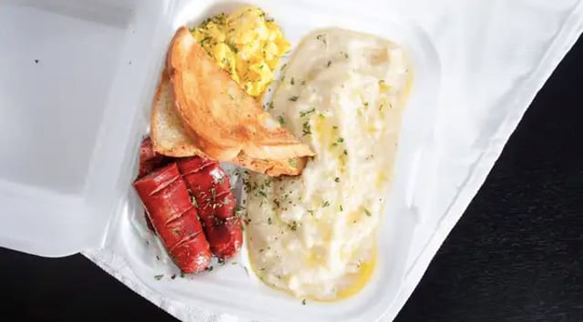 3 Eggs with Grits or Hash Browns & Toast.